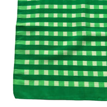 Load image into Gallery viewer, Original 1940's or 1950's Pure Silk Hankie in Two-tone Green Check - Neat Pocket Square - Great Gift Idea