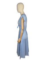 Load image into Gallery viewer, Original 1950's Blue and White Stripe Sundress with Bow Detail - Bust 34 35