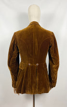Load image into Gallery viewer, Original 1930s 1940s Tailor Made Brown Velvet Riding Jacket - Bust 34 35 36