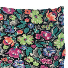 Load image into Gallery viewer, Original 1940's Textured Crepe Floral Hankie in Lime, Magenta, Green, Blue and Coral on Black - Great Gift Idea