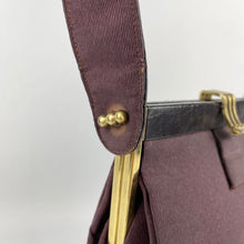 Load image into Gallery viewer, Original 1940's Fassbender Bag in Dark Burgundy Grosgrain with Gold-Tone Fixings