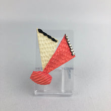 Load image into Gallery viewer, 1930s 1940s Cream and Coral Early Plastic Brooch