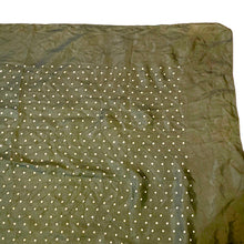 Load image into Gallery viewer, Wounded But Wearable Original 1940's Forest Green and White Polka Dot Silk Headscarf