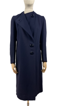 Load image into Gallery viewer, Original 1930s Navy Wool Coat with Beautiful Deco Buttons - Bust 34 36