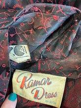 Load image into Gallery viewer, Original 1940’s Black and Red CC41 Dress with Star Print - Bust 40
