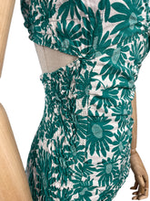 Load image into Gallery viewer, Original 1940's 1950's Martin White Green and White Floral Swimsuit - Vintage Swimwear - Bust 36 *