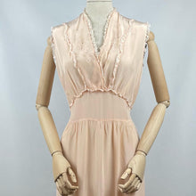 Load image into Gallery viewer, Original 1940s Nightdress by Rational with Lace Trim and Belt - Bust 40