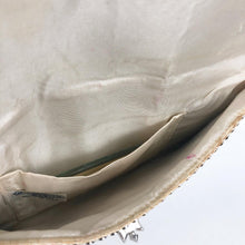 Load image into Gallery viewer, Original 1940s 1950s Whiting and Davis Clutch Purse in Silver with Clear Paste Clasp