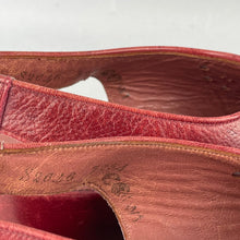 Load image into Gallery viewer, Original 1940's Oxblood Red CC41 Lace Up Wedge Sandals - UK 4 4.5