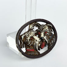 Load image into Gallery viewer, Original 1940's Brooch with Two Brown Dogs in Oval Frame