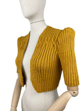 Load image into Gallery viewer, Reproduction Hand Knitted Bolero in Mustard - Bust 36 38 40