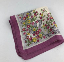 Load image into Gallery viewer, 1940s Pink Crepe Floral Hankie
