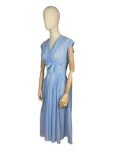 Load image into Gallery viewer, Original 1950's Blue and White Stripe Sundress with Bow Detail - Bust 34 35