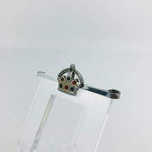 Load image into Gallery viewer, 1940s King George VI Red and Blue Paste Bar Brooch or Tie Pin