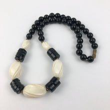 Load image into Gallery viewer, Vintage Early Plastic Black and White Necklace