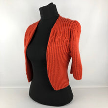 Load image into Gallery viewer, 1940s Reproduction Hand Knitted Bolero in Tomato - B34 35 36