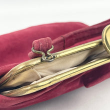 Load image into Gallery viewer, Original 1940's Burgundy Suede Set of Bag and Matching Gloves