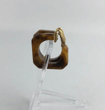 Load image into Gallery viewer, 1940's 1950's Mottled Brown Bakelite Squared off Clip on Hoop Earrings