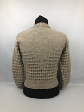 Load image into Gallery viewer, Reproduction 1930s Hand Knitted Jumper in Oatmeal - B34 36