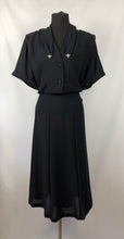 Load image into Gallery viewer, 1940s Black Volup Day Dress Deadstock with Original Tag - Bust 50 52