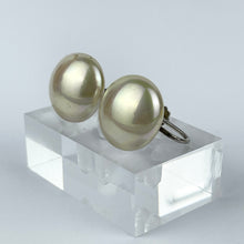 Load image into Gallery viewer, Vintage Faux Pearl Classic Button Earrings on Silver Screw Backs