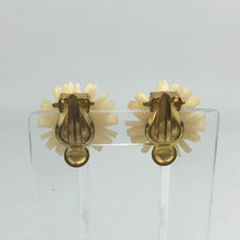 Load image into Gallery viewer, Vintage 1930s 1940s Carved Daisy Clip On Earrings