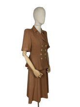 Load image into Gallery viewer, Original 1940's Warm Brown Linen Double Breasted Suit - Bust 36