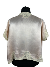 Load image into Gallery viewer, Original 1930's 1940's Pale Pink Satin Bed Jacket with Lace Trim - Bust 34 36