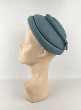 Load image into Gallery viewer, Original 1950s Duck Egg Blue Felt Hat by Jacoll - Such a Classic Shape *