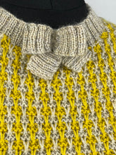 Load image into Gallery viewer, Reproduction 1940's Waffle Stripe Jumper in Parchment and Mustard Knitted from a Wartime Pattern - B 34 36 38
