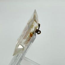 Load image into Gallery viewer, Original 1940s 1950s Reverse Carved Square Shaped Lucite Brooch with a Cluster Flowers in a Vase