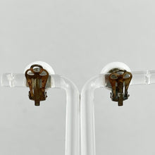 Load image into Gallery viewer, Vintage 1950's Smooth White Glass Clip-on Earrings
