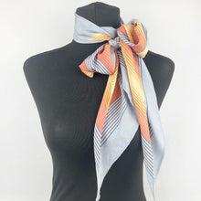 Load image into Gallery viewer, Original 1930's Silk Pointed Cravat - Beautiful Vintage Pointed Scarf in Blue and Yellow