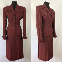 Load image into Gallery viewer, 1940s Black and Red Check Suit in Fine Wool - 36 38