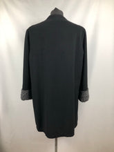 Load image into Gallery viewer, 1940s Volup Black Wool Coat with Faux Fur Lining - Bust 42"