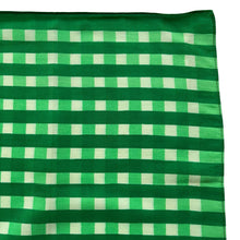 Load image into Gallery viewer, Original 1940's or 1950's Pure Silk Hankie in Two-tone Green Check - Neat Pocket Square - Great Gift Idea