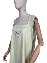 Load image into Gallery viewer, Original 1920's Volup Green Slip with Floral Applique and Embroidery in Purple, Green and Cream - Bust 38 40