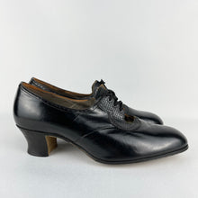 Load image into Gallery viewer, Original 1940s CC41 Black Leather Lace Up Shoes - UK Size 6.5*