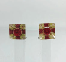 Load image into Gallery viewer, RESERVED DO NOT BUY 1940s 1950s Reverse Carved Lucite Rose Earrings with Screw Backs