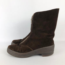 Load image into Gallery viewer, Original 1950s Clarks Wide Fitting Fur Lined Zip Front Boots - UK 6