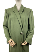 Load image into Gallery viewer, Original 1940's Volup American Made Green Lightweight Wool Crepe Coat - Bust 46 48