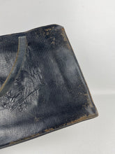 Load image into Gallery viewer, Original 1930's Blue Leather Handbag with Embossed Dog Detail