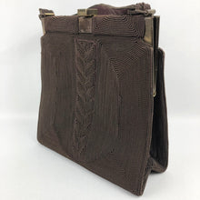 Load image into Gallery viewer, Original 1940's Corde Style Bag in Warm Chocolate Brown - Beautiful Shape - Single Handle