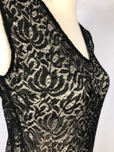 Load image into Gallery viewer, 1930s Black Lace Evening Dress  with Huge 10ft Skirt in a Floral Design - Bust 34 35