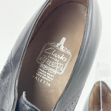Load image into Gallery viewer, Original 1940's Black Deadstock Clarks Empire Lace Up Shoes With Punch Detail - UK 8