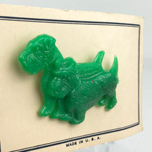 Load image into Gallery viewer, Vintage 1940s 1950s Bright Green Plastic Double Scottie Dog Brooch