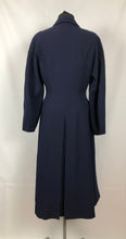 Load image into Gallery viewer, Late 1940s or Early 1950s Blue Self Striped Wool Fit and Flair Coat - Bust 36 38