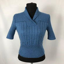 Load image into Gallery viewer, Reproduction 1950s Blue Rib Jumper - B34 36