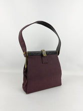 Load image into Gallery viewer, Original 1940's Fassbender Bag in Dark Burgundy Grosgrain with Gold-Tone Fixings