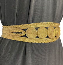 Load image into Gallery viewer, Exceptionally Beautiful Original 1930's Gold Lame Belt - Plaited with Swirls - Waist 29 30
